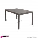 Tavolo in alluminio per esterno color talpa 150x90x74 cm