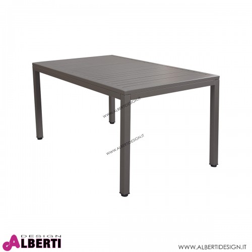 Tavolo Milo in alluminio per esterno color talpa 150x90x74 cm