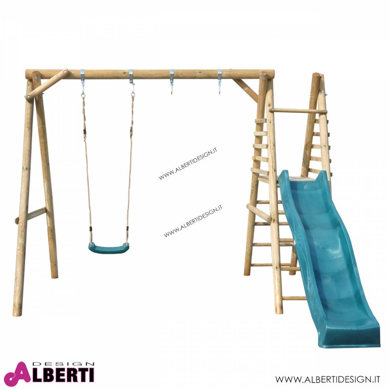 Altalena con scivolo Apart Plus7 per bambini 204x304xH227 cm