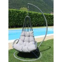 Dondolo in metallo e wicker grigio D105x186 cm