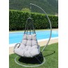 Dondolo in metallo e wicker grigio D105x186 cm