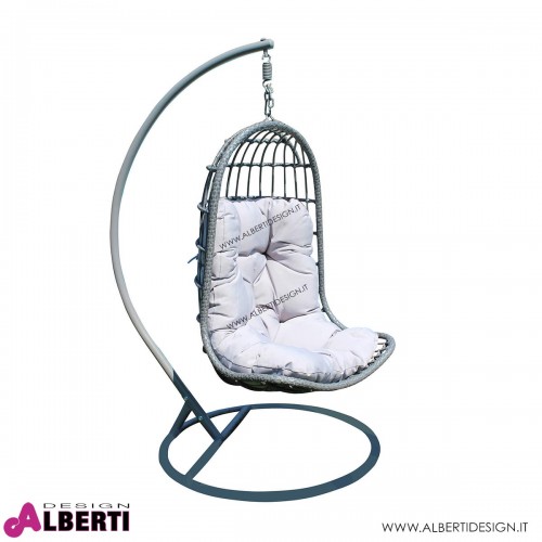 Dondolo Gavi in metallo e wicker grigio D95x196 cm