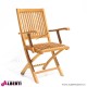 Sedia Pieghevole STANDAR in teak 55x60h95 cm con braccioli