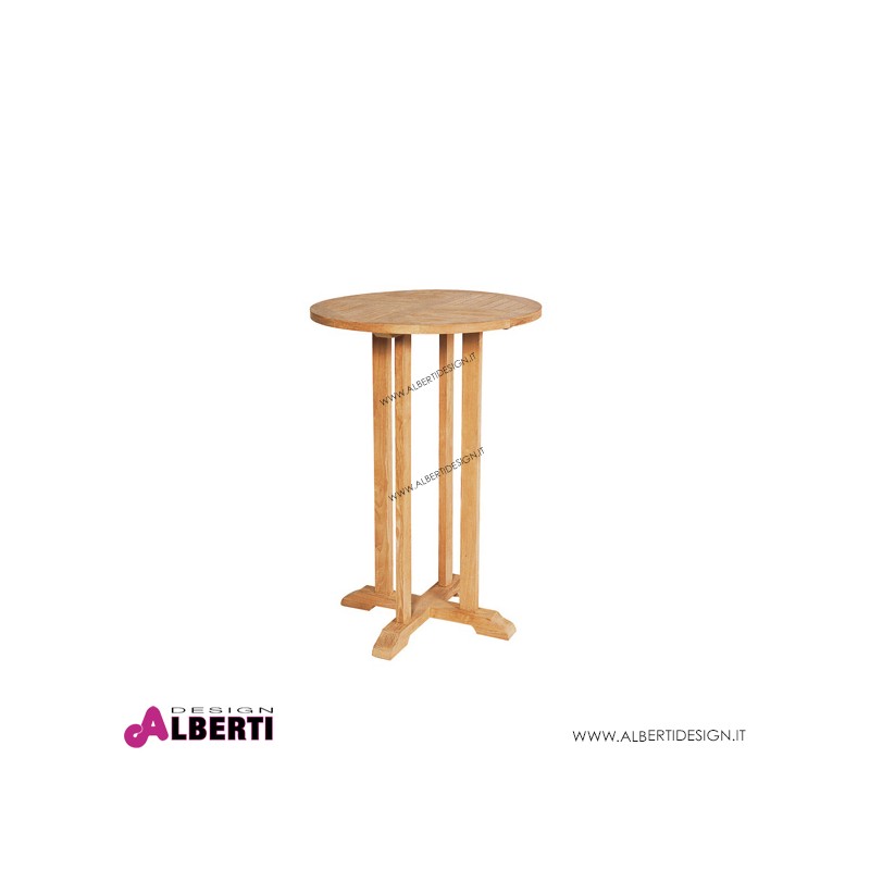 Tavolino bar legno di teak D70 H110 cm