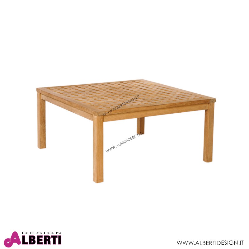 Tavolino da thè quadrato Bali in teak 110x110x45 cm