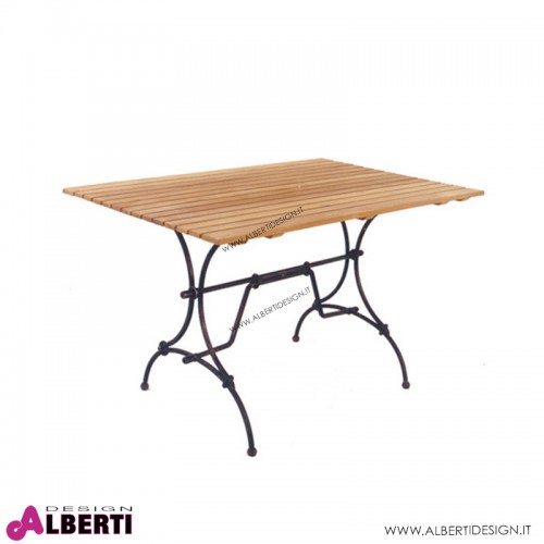 Tavolo LONGLIFE rettangolare teak e ferro 120x80h74 cm