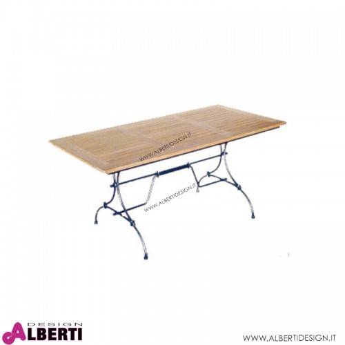 Tavolo LONGLIFE rettangolare teak e ferro160x80h74 cm