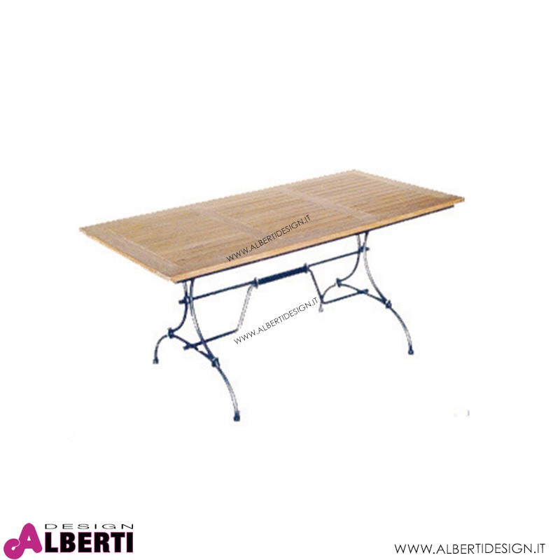 Tavolo LONGLIFE rettangolare teak e ferro160x80h74 cm