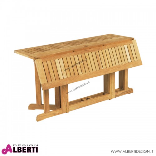 Tavolo rettangolare pieghevole in teak 150x80x75 cm