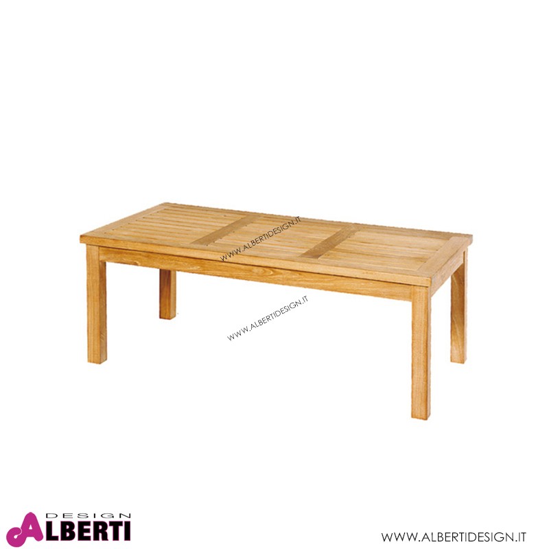 Tavolino da thé in teak rettangolare 120x60xh45 cm