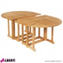 Kit estensione ovale in teak per tavolo 100x120h74 cm