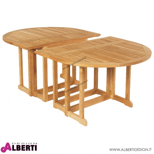 Kit estensione ovale in teak per tavolo 100x120h74 cm