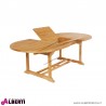Tavolo ovale in teak con piano allungabile 180-240x120h74