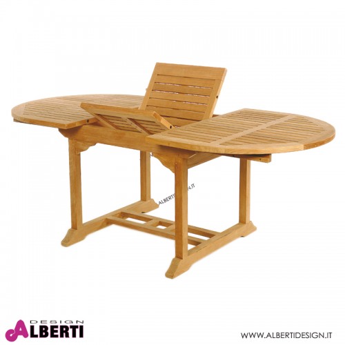 Tavolo ovale in teak allungabile 150-200x100h74 cm