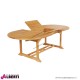 Tavolo ovale in teak con piano allungabile 180-240x120h74