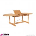 Tavolo Elegance ovale in teak con piano allungabile 240-300x120H74 cm