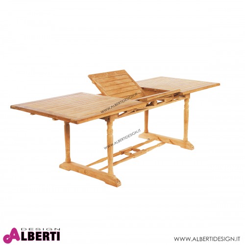 Tavolo rettangolare in teak con piano allungabile 180-240x90h74 cm