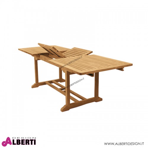 Tavolo rettangolare in teak con piano allungabile 180-240x100x75