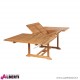 Tavolo rettangolare in teak con piano allungabile 200-300x110x75