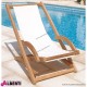 Sdraio Riviera in teak e tela color ecru 57x107xh85 cm