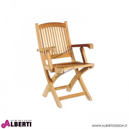 Poltrona pieghevole Standard in teak 54x58x88 cm