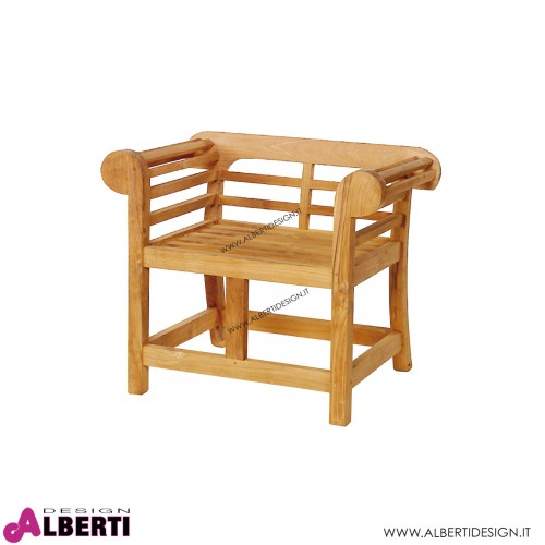 Poltrona Luytjens in teak con schienale diritto 96x63xh107 cm