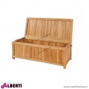 Cassapanca in teak con maniglie 129x60xh60 cm