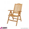 Poltrona relax Eaton pieghevole in teak 63x70xh111 cm