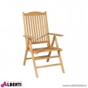 Poltrona relax Allure pieghevole in teak 63x70xh111 cm