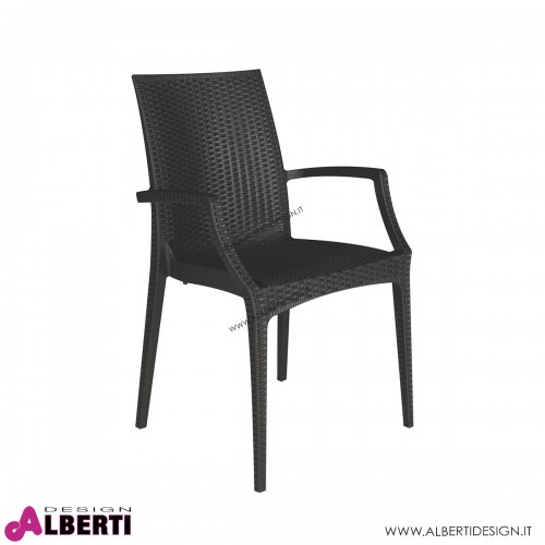 Poltr.rattan c/bracc.Bistrot antr59x55x84h