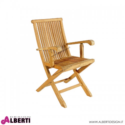 Poltrona pieghevole in teak 56x62xh91 cm