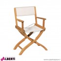 Sedia da regista Athene in teak e tela 59x51xh85 cm