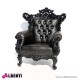 962 BAPOLB^B-EP_a Poltrona FRENCH black/black      ecopelle 100x90xh125