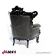 962 BAPOLB^B-EP_e Poltrona FRENCH black/black      ecopelle 100x90xh125