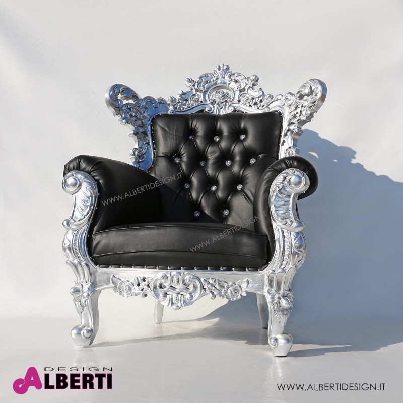Foglia Argento Poltrone Barocco Moderno Poltrona Amalia Stile