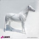 Cavallo in vetroresina bianco con criniera morbida H200