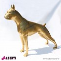 Cane boxer oro in vetro resina H 173