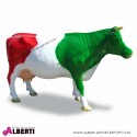 Mucca in piedi artistica TRICOLORE in vetro resina 258H145