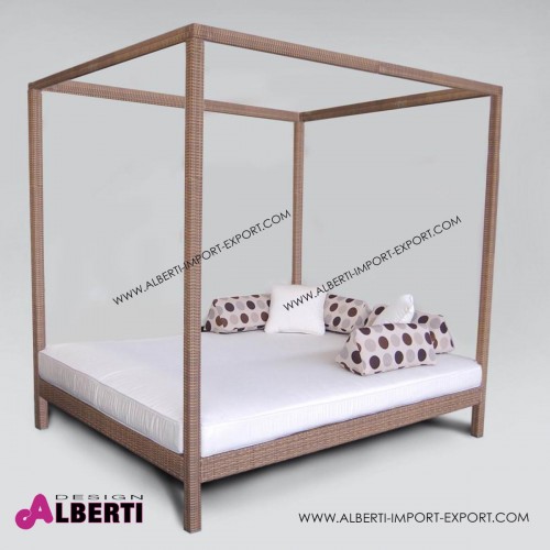 Letto DANTE completo, color mogano L210xP170xH205