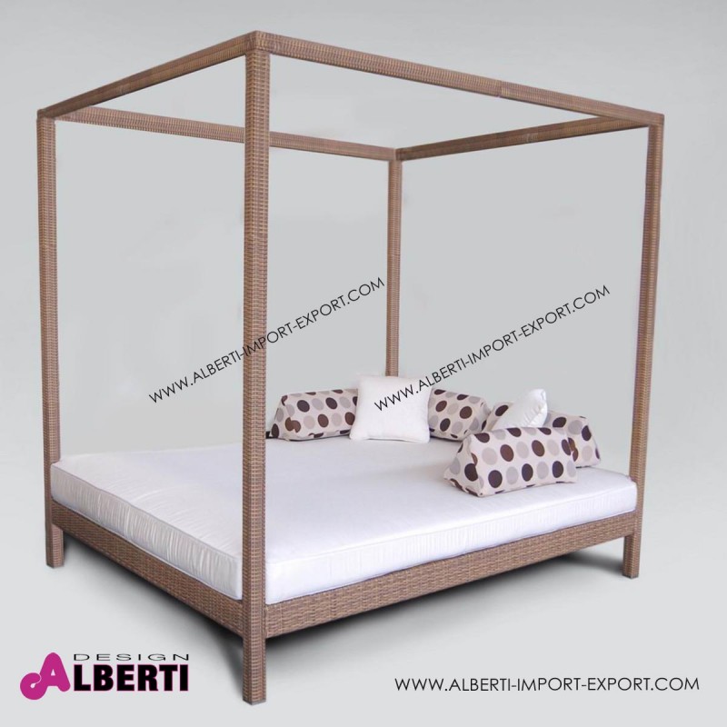 Letto DANTE completo, color mogano L210xP170xH205