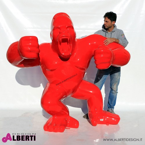 963 PLGORILLAXXXL_a Gorilla bocca apertaXXXL rosso