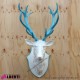 963 PLA323B^AZ_a Testa cervo bianco/azzurro 110 cm