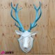 963 PLA323B^AZ_b Testa cervo bianco/azzurro 110 cm