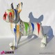 963 PLA704BW_c Bulldog francese 178x178 multicolor/strisce sfondo bianco