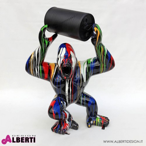 963 PLA921_a Gorilla multicolor 140cm con barile