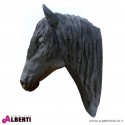 Testa cavallo nera in vetroresina H108 cm