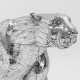 962 KA51589_b Figura Leopardo mosaico34x95x18cm
