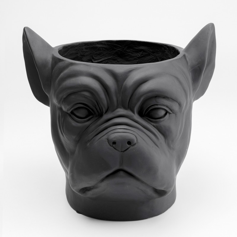 962 KA51898_a Portavaso deco testa bulldog nero 34,5x33x37,5h