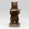 Figura decorativa orso con vassoio H 62cm