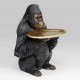 962 KA53625_d Figura Gorilla naturale c/vassoio oro 44cm